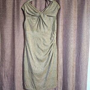 Ralph Lauren Gold Shimmer Dress - Size 16